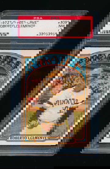1972 OPC #309, Roberto Clemente PSA 7 NM Nice