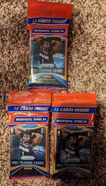 (3) 2019 2020 Panini Prizm Cello lot Zion Ja
