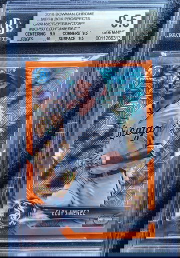 ELOY JIMENEZ 2018 BOWMAN CHROME MEGA BOX ORANGE REFRACTOR 
