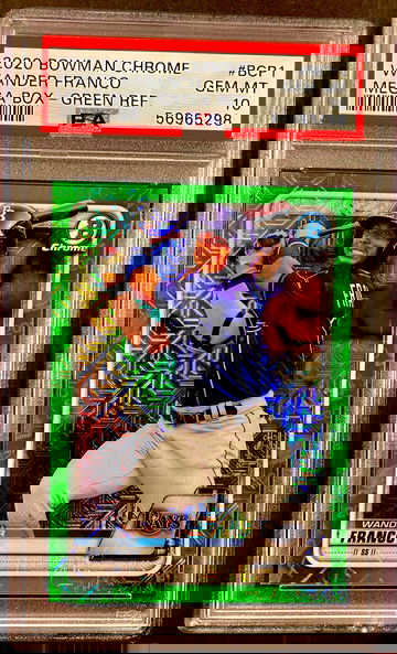 2020 Bowman Chrome Wander Franco Mega Box PSA 10 Green Refractor/99