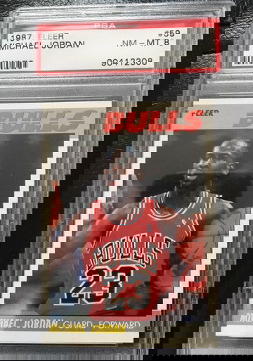 1987-88 Michael Jordan Fleer PSA 8