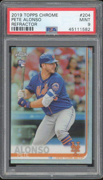2019 Tops Chrome Refractor Pete Alonso PSA 9
