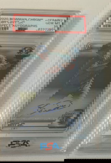 Bobby Witt Jr 2020 Bowman Chrome Auto PSA 10
