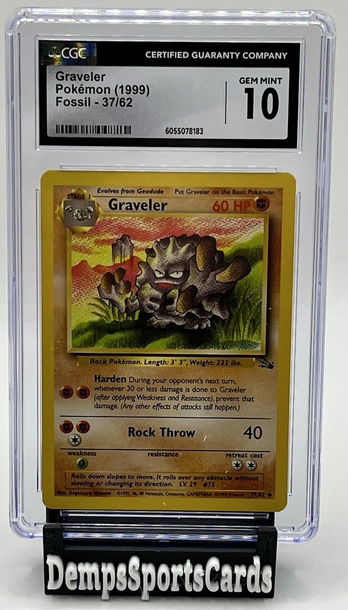 Graveler (37/62) CGC 10 Gem Mint (1999) Pokemon Fossil Set