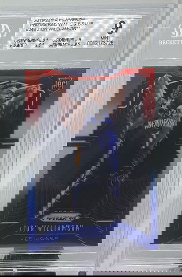 Zion Williamson 2019-20 Panini Prizm #248 Red White Blue Parallel BGS 9