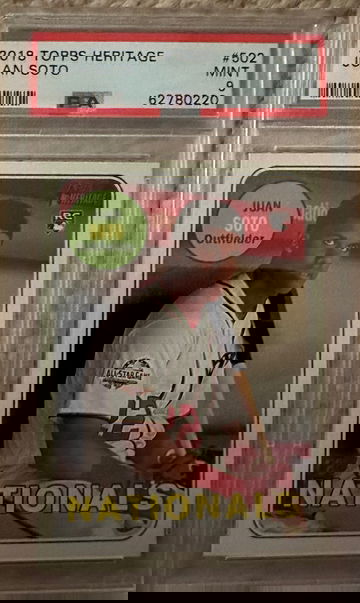 2018 Topps heritage Juan Soto #502 RC Rookie PSA 9