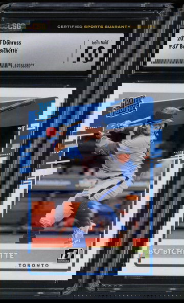 2020 Donruss Bo Bichette #37 Rated Rookie CSG Gem Mint 10 - Toronto Blue Jays