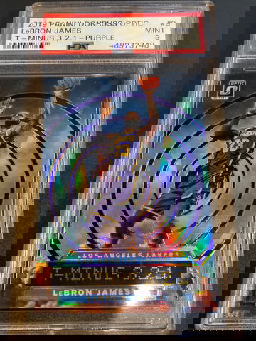 2019 donruss optic Lebron James T-Minus 3,2,1, purple psa 9 #9