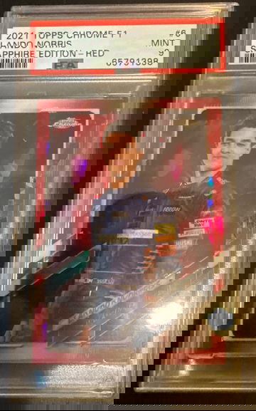 2021 Topps Chrome Lando Norris Sapphire Red 4/5 Formula 1
