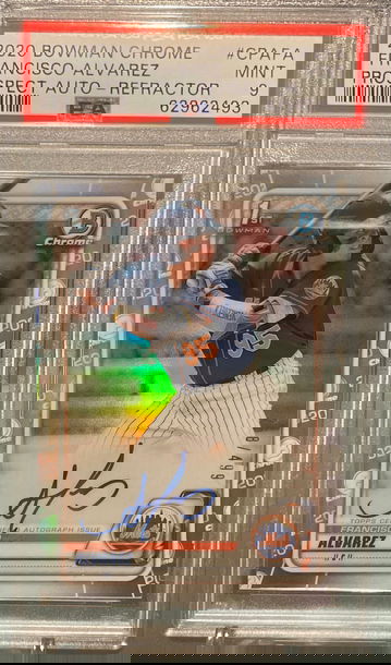 2020 Bowman Chrome Francisco Alvarez Refractor Auto /499 PSA 9