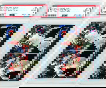 2- 2022 Topps Now #334 Trout/Ohtani Both PSA 9 MINT!