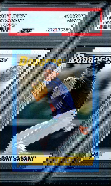 2025 Topps Series 2 Roki Sasaki 1990 Topps Baseball #90B2-37 PSA 9 POP 5