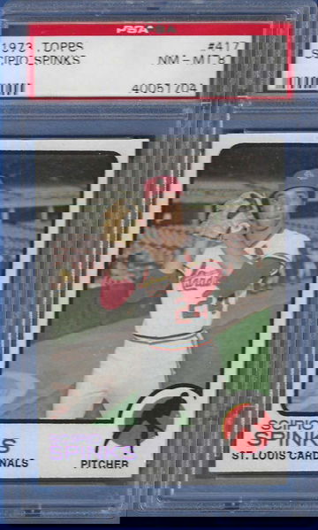 1973 Topps Scipio Spinks #417 *PSA 8* St. Louis Cardinals