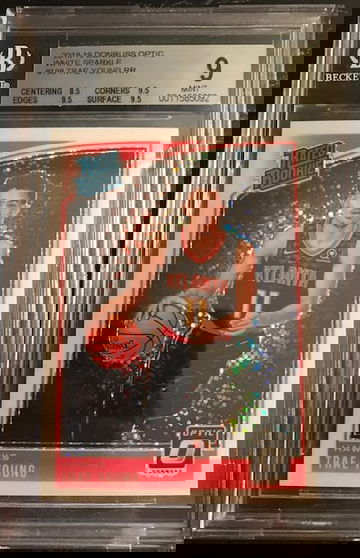 Trae Young 2018 optic white sparkle rookie bgs 9 **please note metal in case is out of place