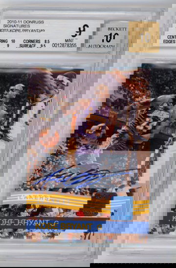 2010-11 Donruss Signatures Kobe Bryant 41/49 - BGS 9 / Auto 10