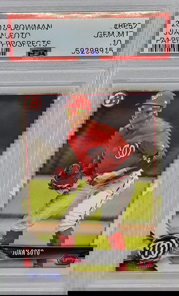 2018 Bowman #BP52 Juan Soto RC PSA 10