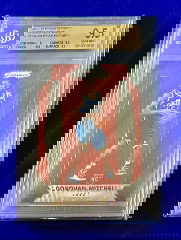DONOVAN MITCHELL -- 2017-18 Prizm RUBY WAVE PRIZMS ROOKIE #117 -- BGS 9.5 RC