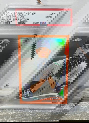 2014 Topps Chrome James Paxton Orange Refractor psa 9