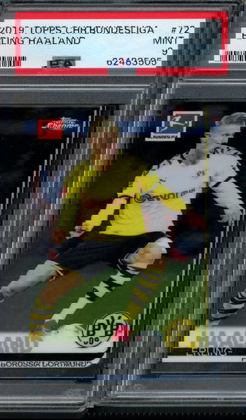 2019 Topps Chrome Erling Haaland Rookie #72 PSA Mint 9