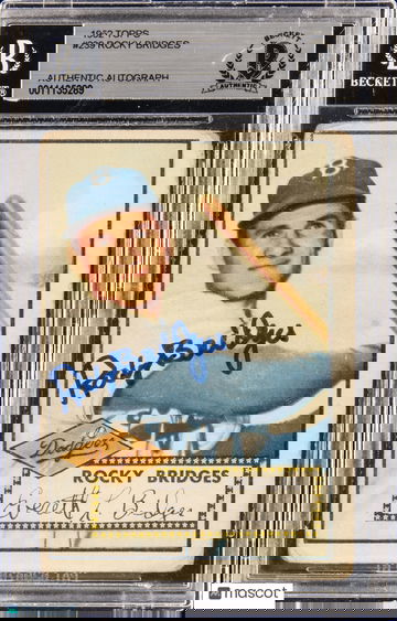 1952 Topps Baseball Rocky Bridges #239 BGS A Auto