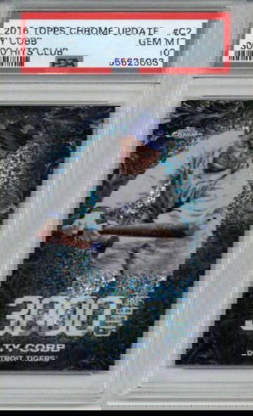 2016 TOPPS CHROME UPDATE 3000 HITS CLUB #C2 TY COBB TIGERS PSA 10