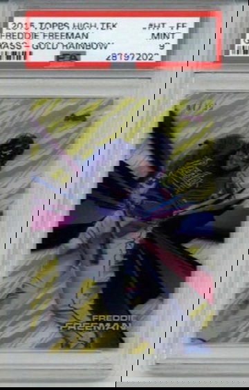 2015 TOPPS HIGH TEK GRASS GOLD RAINBOW #HT-FF FREDDIE FREEMAN CARD PSA 9 LOW POP