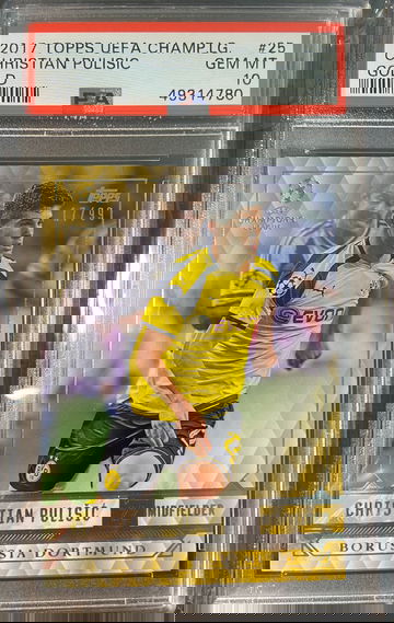 2017 Christian Pulisic Topps UEFA Gold PSA 10