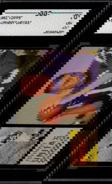 1962 Topps Football #1 Johnny Unitas SGC 70 EX+5.5