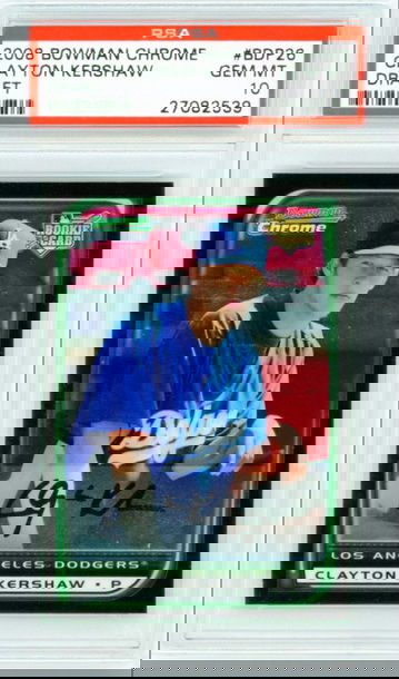 2008 Bowman Chrome Draft #BDP26 Clayton Kershaw PSA 10