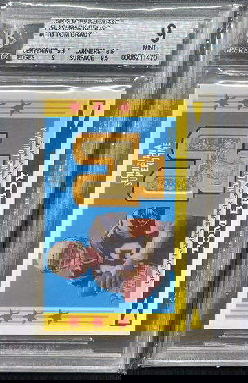 2005 TOPPS HERITAGE FLASHBACK RELICS #FTB TOM BRADY Patch Goalpost Relic BGS 9