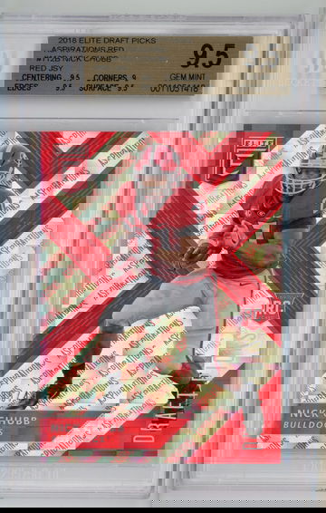 2018 Panini Elite Draft Picks Aspirations Red /49 Nick Chubb BGS 9.5