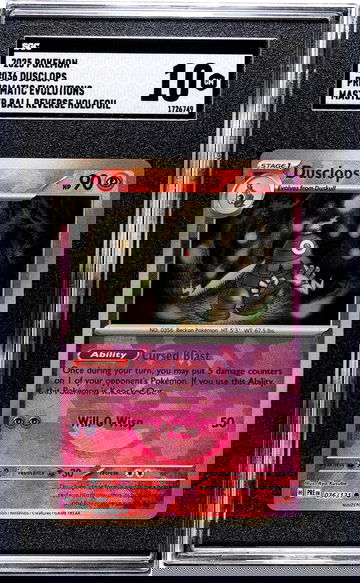 2025 Prismatic Evolutions #036/131 Dusclops Master Ball Reverse Holofoil SGC 10