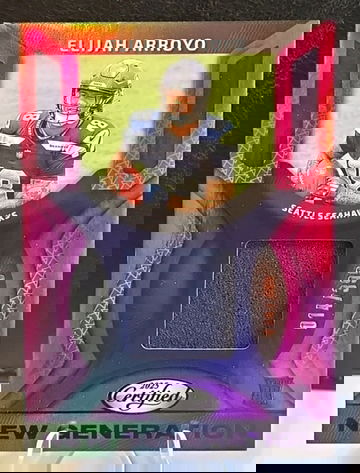 Elijah Arroyo  2025 Certified  Purple Mirror  New Generation Patch  /399  RC Seahawks