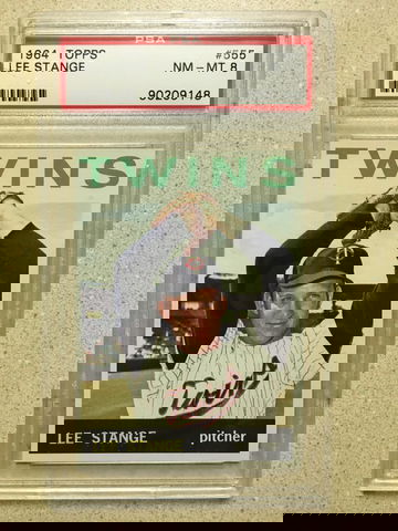 1964 Topps #555 Lee Stange PSA 8 NM-MT TWINS 