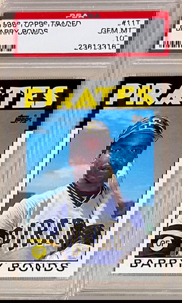 1986 Topps Traded #11T Barry Bonds PSA 10 rookie