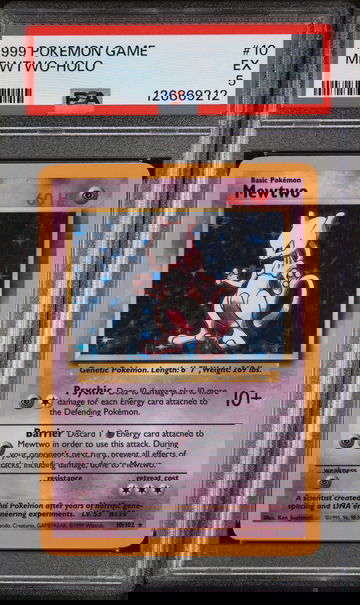 1999 Pokemon Base Set Holo Mewtwo #10 /126869212 PSA 5