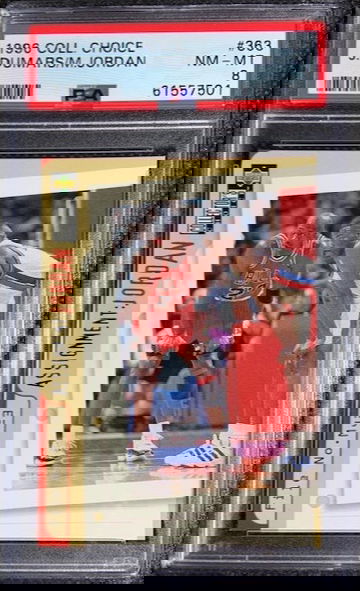 1996 Collectors Choice Michael Jordan vs Joe Dumars #363 PSA 8 NM-MINT Bulls