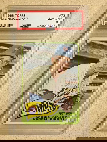 1965 Topps #73 Dennis Ribant PSA 8 NM-MT METS