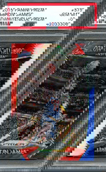 2015 Prizm Red White Blue Lebron James AS PSA 10