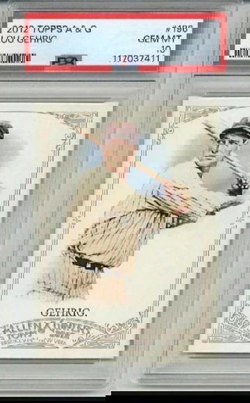 2012 TOPPS ALLEN & GINTER LOU GEHRIG CARD NEW YORK YANKEES PSA 10 LOW POP