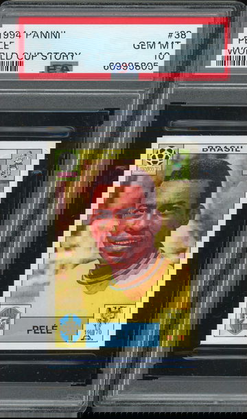 1994 Panini World Cup Story Sticker Pele PSA 10 Brazil Brasil POP 4