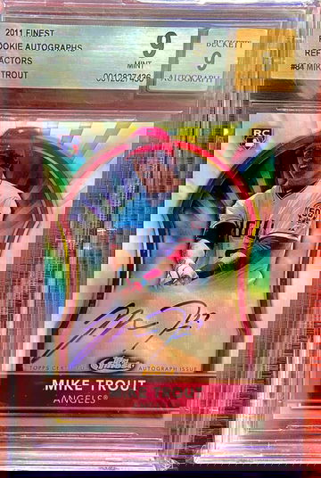 2011 Topps Finest Mike Trout #84 Rookie Refractor Autographs Auto  #/499 BGS 9 Mint