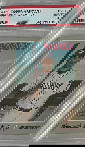 2019 Topps Heritage FERNANDO TATIS JR RC #517 PSA 9 Mint Rookie