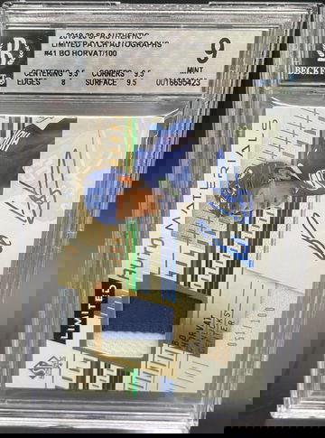 2019-2020 SP Authentic Bo Horvat Limited Patch Autographs /100 BGS 9