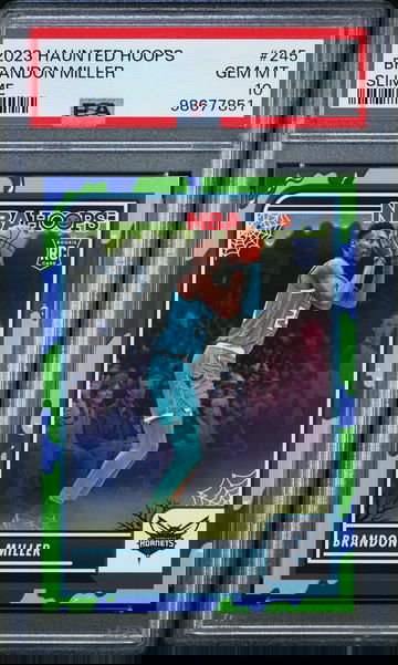 2023 Panini Haunted Hoops Slime Brandon Miller #245 RC PSA 10