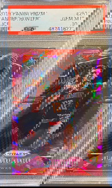 2019-20 Panini Prizm Pink Ice #251 De'Andre Hunter RC PSA 10 Gem Mint (Pop 21) 