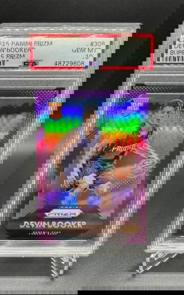 DEVIN BOOKER 2015-16 Purple Prizm Rookie RC SP /99 PSA 10