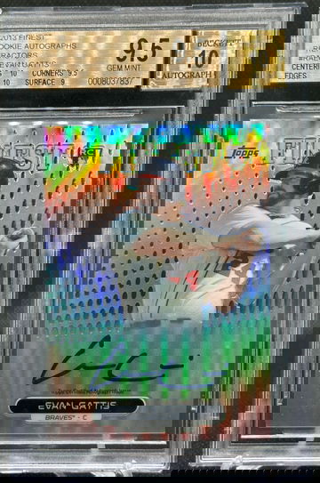 2013 Topps Finest REFRACTOR AUTO RC Evan Gattis BGS 9.5 GEM MINT! BRAVES!