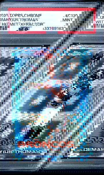 2010 Topps Chrome #C110 Demaryius Thomas with Helmet-Xfractor PSA 9 Denver Nuggets Pop 7