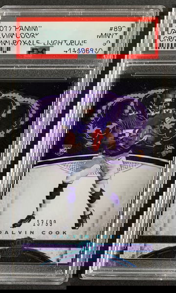 2017 Panini Crown Royale Dalvin Cook RC #89 — SP Light Blue #d 13/99 PSA 9 Mint